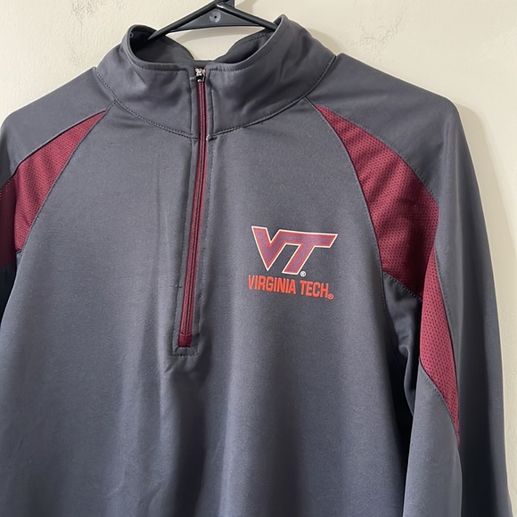 Colosseum Athletics Virginia Tech Grey Maroon Quarter Zip Size Medium - Picture 3 of 11